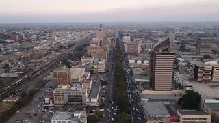 Lusaka central business district(CBD) aerial view-2022