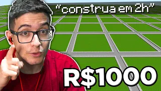 DEI UM TERRENO PARA 100 PESSOAS CONSTRUIREM VALENDO R$1000 (Minecraft)