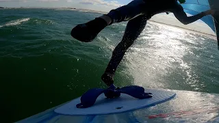 winging fun windswell with new flying V stabilizer (popped my leading edge)