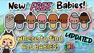 FREE BABIES! Where To Find All the Babies UPDATED | Toca Life | Everyone's Toy Club