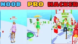 NOOB vs PRO vs HACKER in Run Rich 3D ❤️ All Levels Gameplay, NEW Games iOS, Android