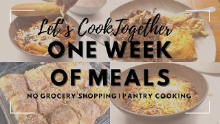 PANTRY MEAL PLAN | COOK WITH ME | NO GROCERY SHOPPING | SINGLE INCOME FAMILY OF 4