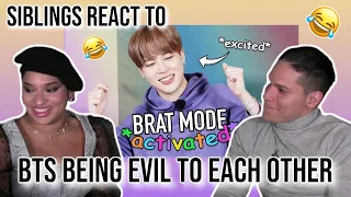 Siblings react to "8 minutes of BTS being chaotically evil to each other" 😂😈🤭💜