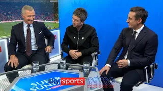 "It's great to be sat beside a legend of the game... & Gary Neville" - Noel Gallagher insults G Nev