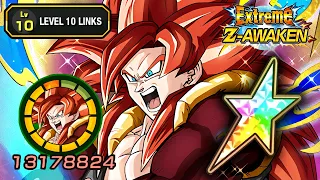 100% EZA TEQ SSJ4 GOGETA LEVEL 10 LINKS + STICKER EFFECT! Dragon Ball Z Dokkan Battle