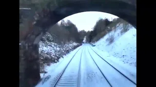 Carlisle to Settle in the snow. Class 158 cab ride