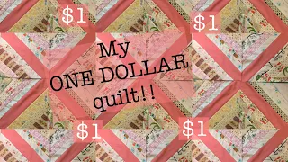 Sew along with me as I make my $1 quilt | Use your scraps | easy quilt block