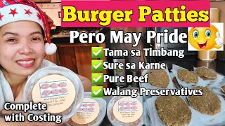 How To Make Perfect Burger Patty Pangnegosyo, Part 1 Complete With Costing