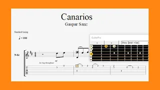 Canarios - Gaspar Sanz ( 1640 - 1710 ) - Classical guitar tab