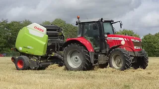 Harvest 2020 - Baling Straw with Massey Ferguson & Claas Variant
