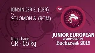 Repechage GR - 60 kg: E. KINSINGER (GER) df. A. SOLOMON (ROM), 5-2