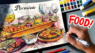 Sketchbook Date DRAWING FOOD at a Restaurant!