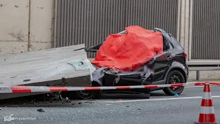 Tonnenschwere Lärmschutzmauer erschlägt Autofahrerin auf Autobahn A3 in Köln-Dellbrück | 13.11.2020