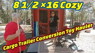 A Very Cozy 8 1/2 ×16 Cargo Trailer Conversion Toy Hauler