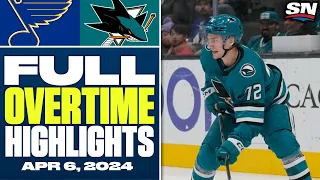 St. Louis Blues at San Jose Sharks | FULL Overtime Highlights - April 6, 2024