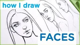 How to Draw a Female Face - Art Tutorial【My Sketching Technique】