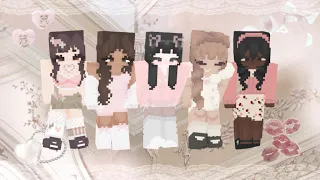 [ coquette] aesthetic minecraft skins | w/ links ♡