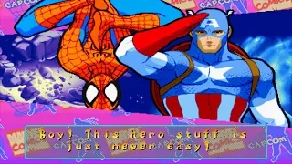 Marvel Super Heroes VS Street Fighter - Spider-Man/Captain America - Expert Difficulty Playthrough