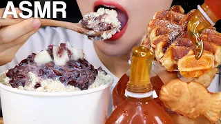 ASMR Snowflake Bingsu, Honey Jelly, Croffle, Fish Waffles 눈꽃빙수, 꿀젤리, 크로플, 붕어빵 먹방 Eating Sounds