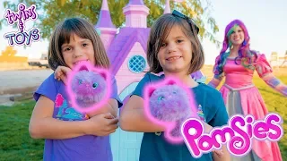 Kate & Lilly Spend 24 HOURS with POMSIES toys from Princess Lollipop!