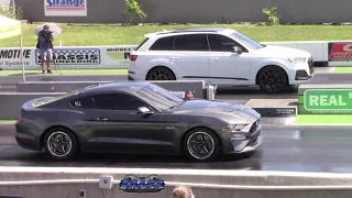 Audi SQ7 vs Ford Mustang GT 1/4 Mile Drag Race