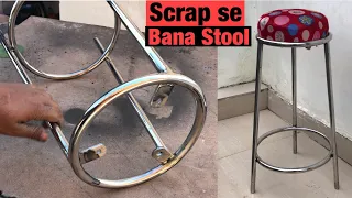 How to make a stool chair/metal stool making/stool making ideas from stainless steel scrap