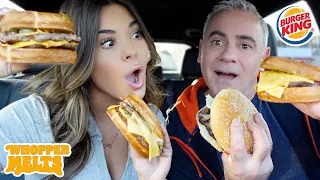 Trying Burger King NEW 3 Whopper Melts!!