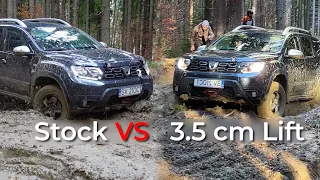 Duster 4x4 Stock vs 3.5 cm Lift Shock Absorbers Offroad Test