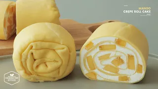 망고 크레이프 롤케이크 만들기 : Mango Crepe Roll Cake Recipe | Cooking tree