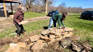 Building a STONE WALL & my new DREO Ceiling Fan!!