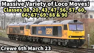 MASSIVE Variety of LOCOS at Crewe - TWELVE Different Classes Seen!