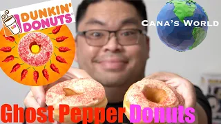 Trying Dunkin Ghost pepper donut for the first time (SPICY DONUT) | Cana's World | food review