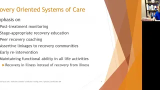 Recovery Oriented System of Care in Addiction Recovery