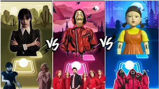 Wednesday VS Money Heist VS Squid Game - Tiles Hop EDM Rush