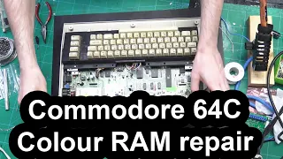 Commodore 64C repair with faulty colour ram and restore a modded system to original C64C  hardware