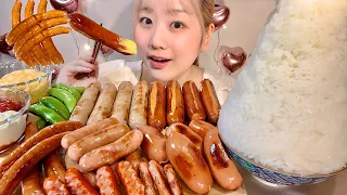 ASMR Various Kinds of Sausages【English subtitles】【Mukbang/ Eating Sounds】