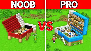 Mikey and JJ - NOOB vs PRO : Giant Bed House Build Battle in Minecraft (Maizen)