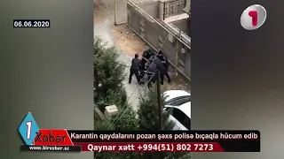 Küçənin ortasında döyülən şəxs polisə bıçaqla hücum edib