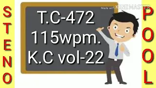 #472 | 115wpm | 840words | kailash chandra Volume 22 | shorthand dictation | Steno pool