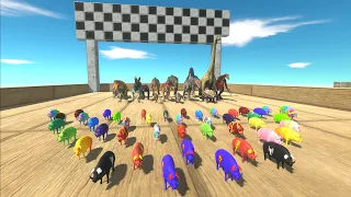 CHASE SPEED RACE TO EAT AN SUPERHERO PIG - Animal Revolt Battle Simulator