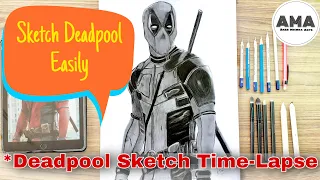 Deadpool Sketch Time-Lapse|Deadpool Realistic Sketch|How to draw Deadpool|#Deadpool|Aman Mishra Arts