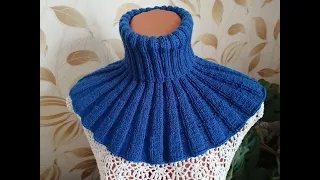 №184 Простая манишка спицами резинкой🧶Вязать манишку просто 🧶#вязание #манишкаспицами #готоваяработа