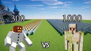 300 Mutant Snow Golems Vs 1000 Iron Golems |Minecraft|