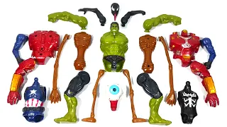 Merakit Mainan Captain America vs Hulk Smash vs Hulk Buster vs Siren Head vs Venom Carnage Superhero