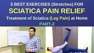 5 BEST Exercises/Stretches for Sciatica Pain Relief, Sciatica (LEG PAIN) Treatment at Home Part-2