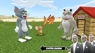 Who will Win - Tom and Jerry or Spike - Coffin Meme Minecraft