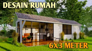 DESAIN RUMAH 6X3 1 LANTAI | RUMAH MINIMALIS MUNGIL