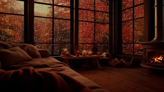 🔥Enchanted Winter Fireside Ambiance: Cozy Atmosphere by the Fireplace and Autumn Rain