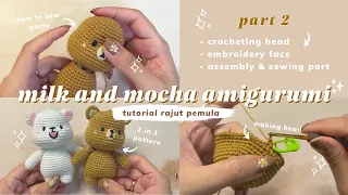 YANG MAU BIKIN AMIGURUMI IMUT MASUK! Milk & Mocha BEAR Tutorial Boneka Rajut Pemula Crochet Beginner