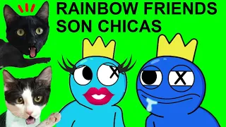 Rainbow Friends pero son chicas reaccionando vs gatitos Luna y Estrella / Video reacción en español